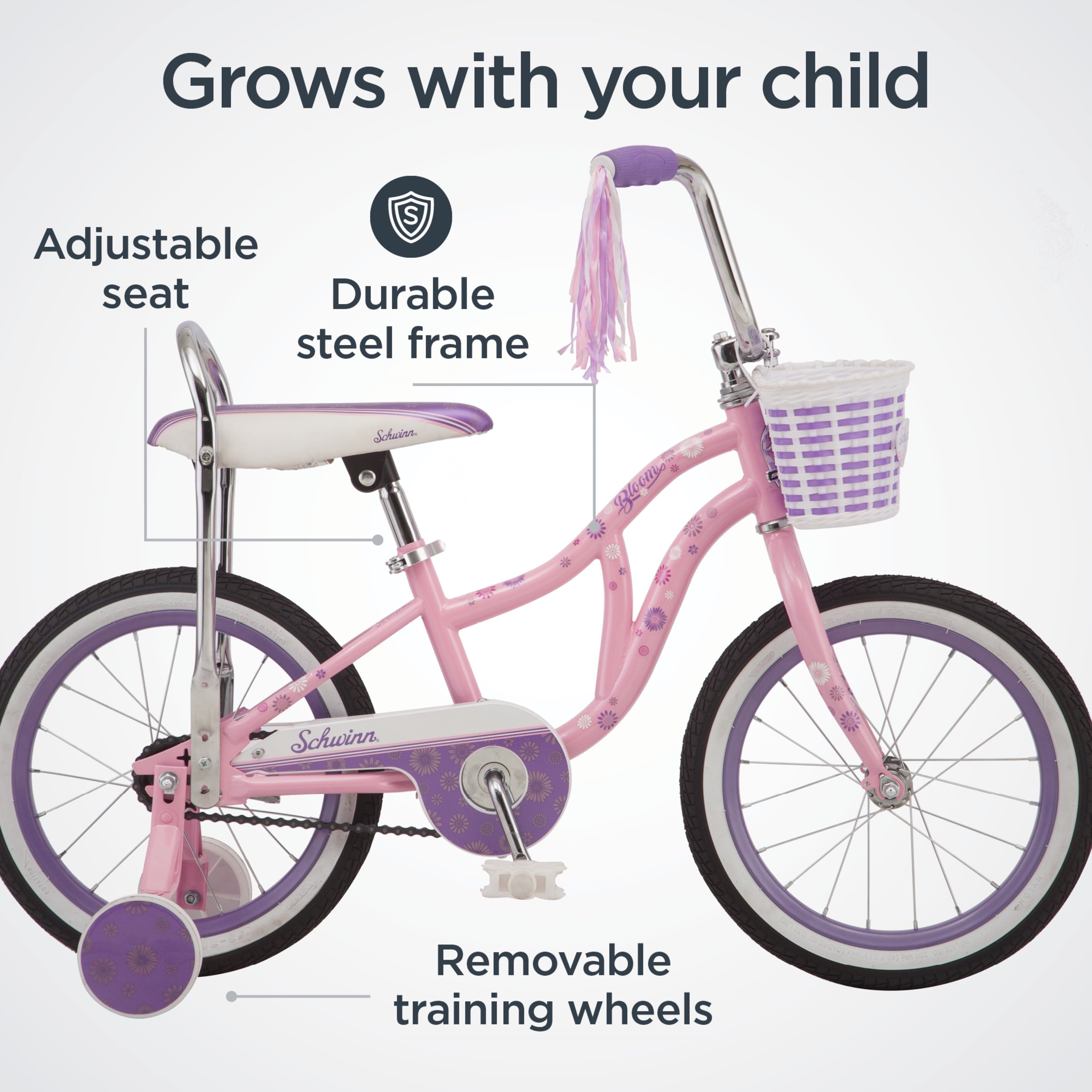 16 Bloom Kid's Bike with Training Wheels. Pink