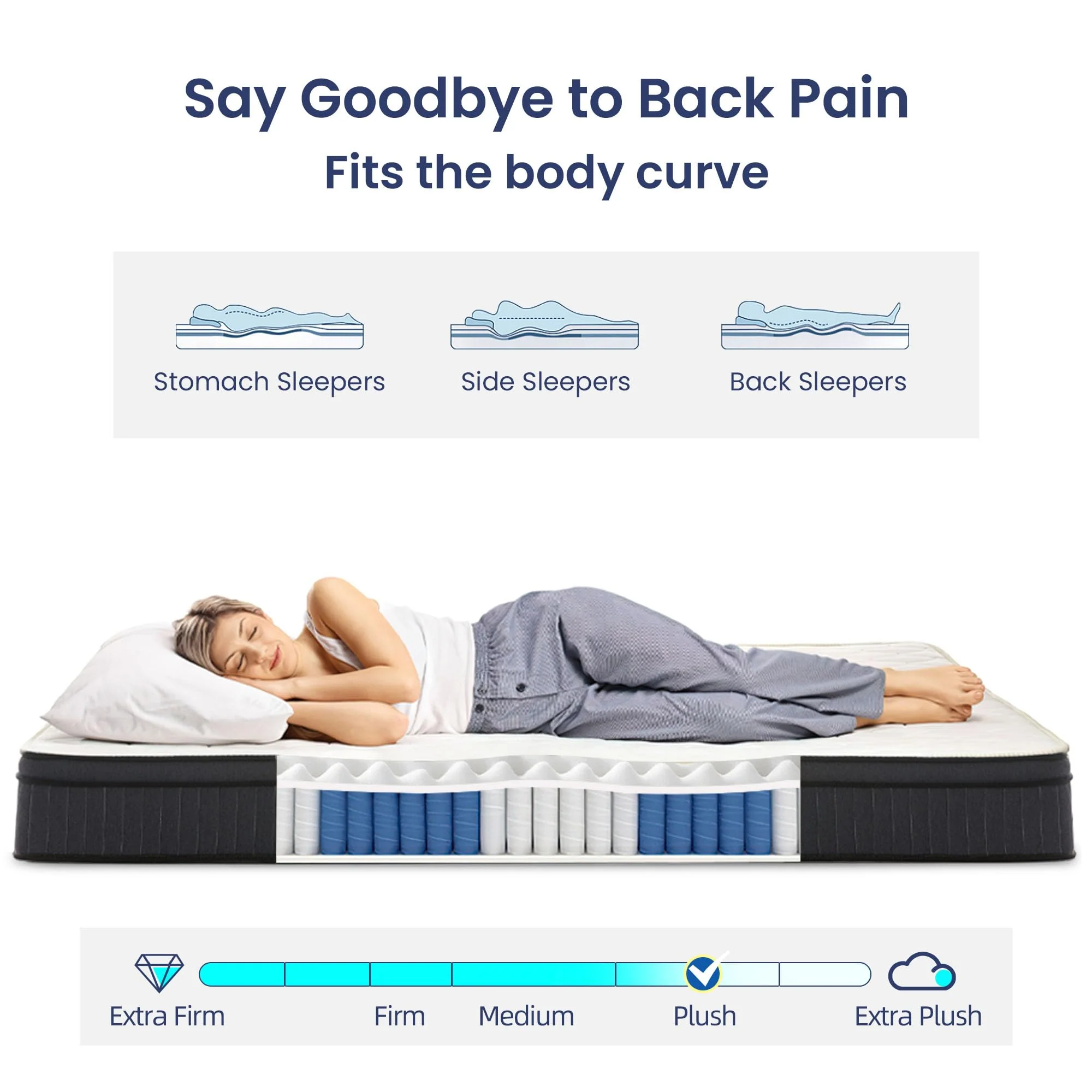 Sofree bedding 12 Inch Memory Foam Hybrid Mattress