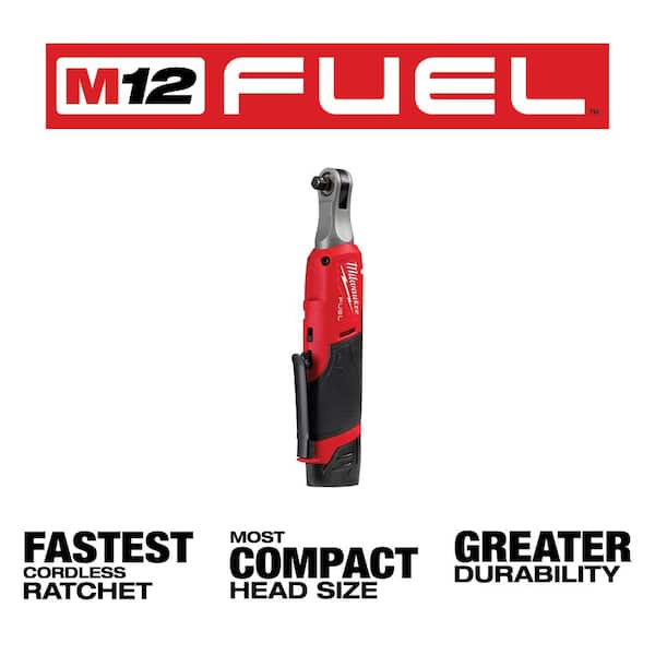 M12 FUEL 12V Li-Ion Brushless Cordless High Speed 3/8 in. Ratchet and M12 FUEL High Speed 1/4 in. Ratchet Combo Kit