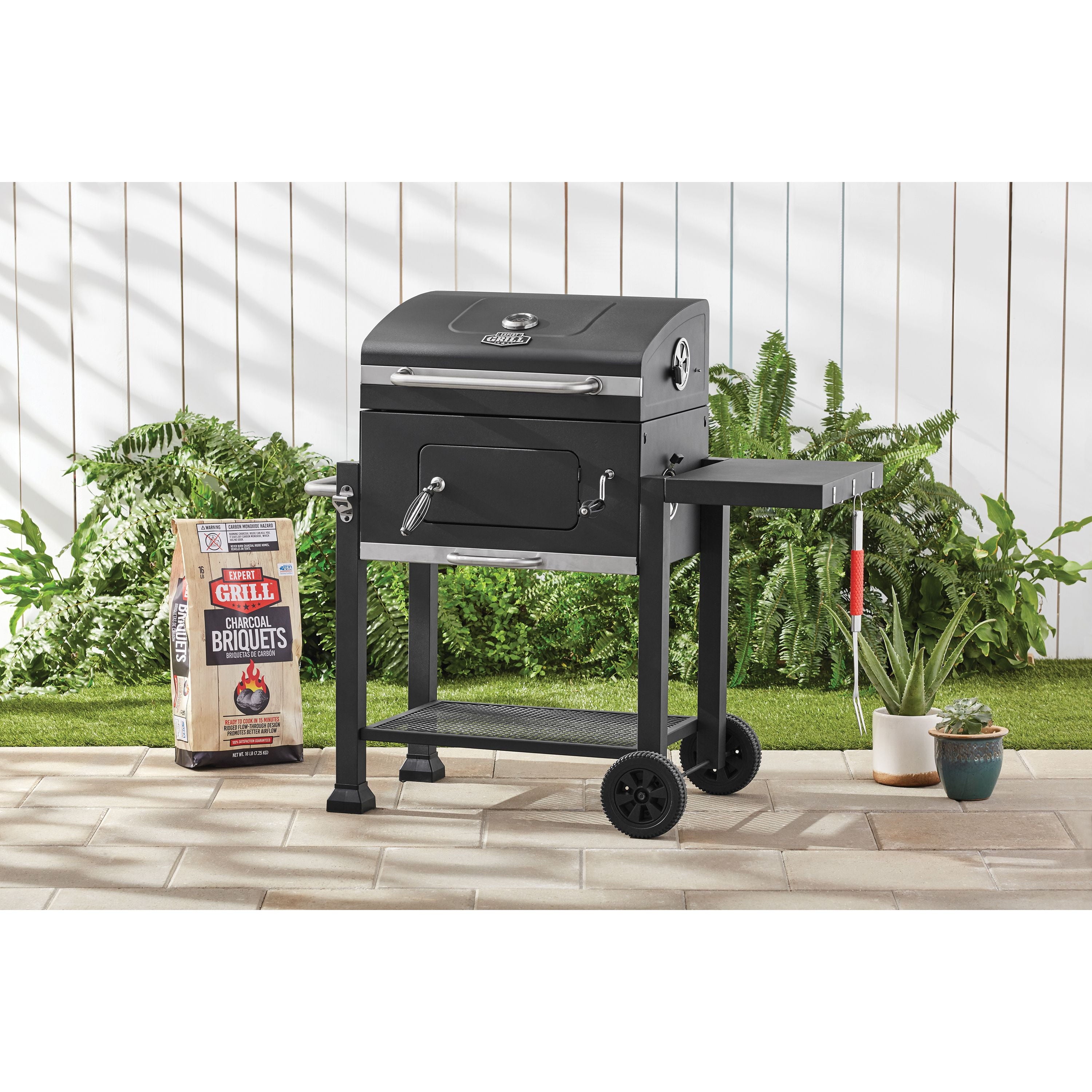 Grill Heavy Duty 24-Inch Charcoal Grill. Black