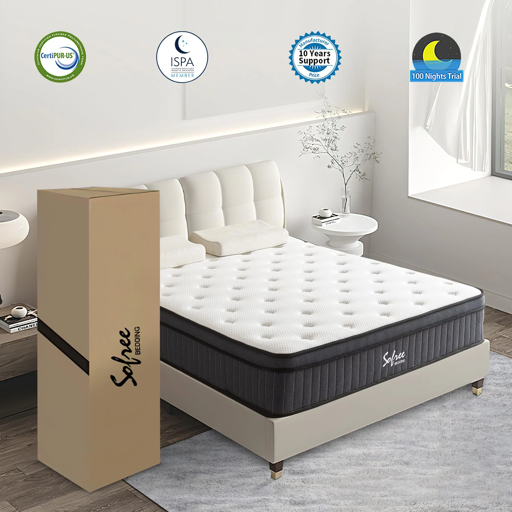 Sofree bedding 12 Inch Memory Foam Hybrid Mattress