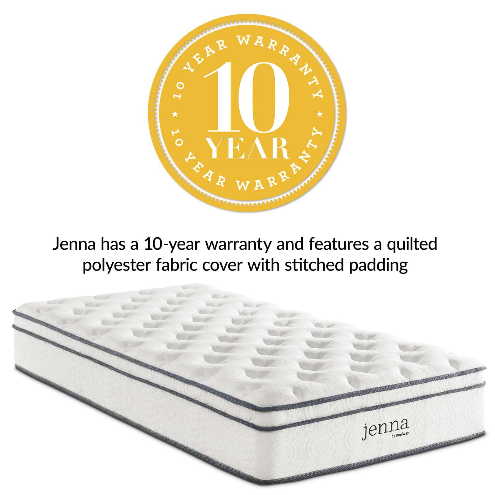 Jenna 10 Twin Innerspring Mattress. Multiple Colors