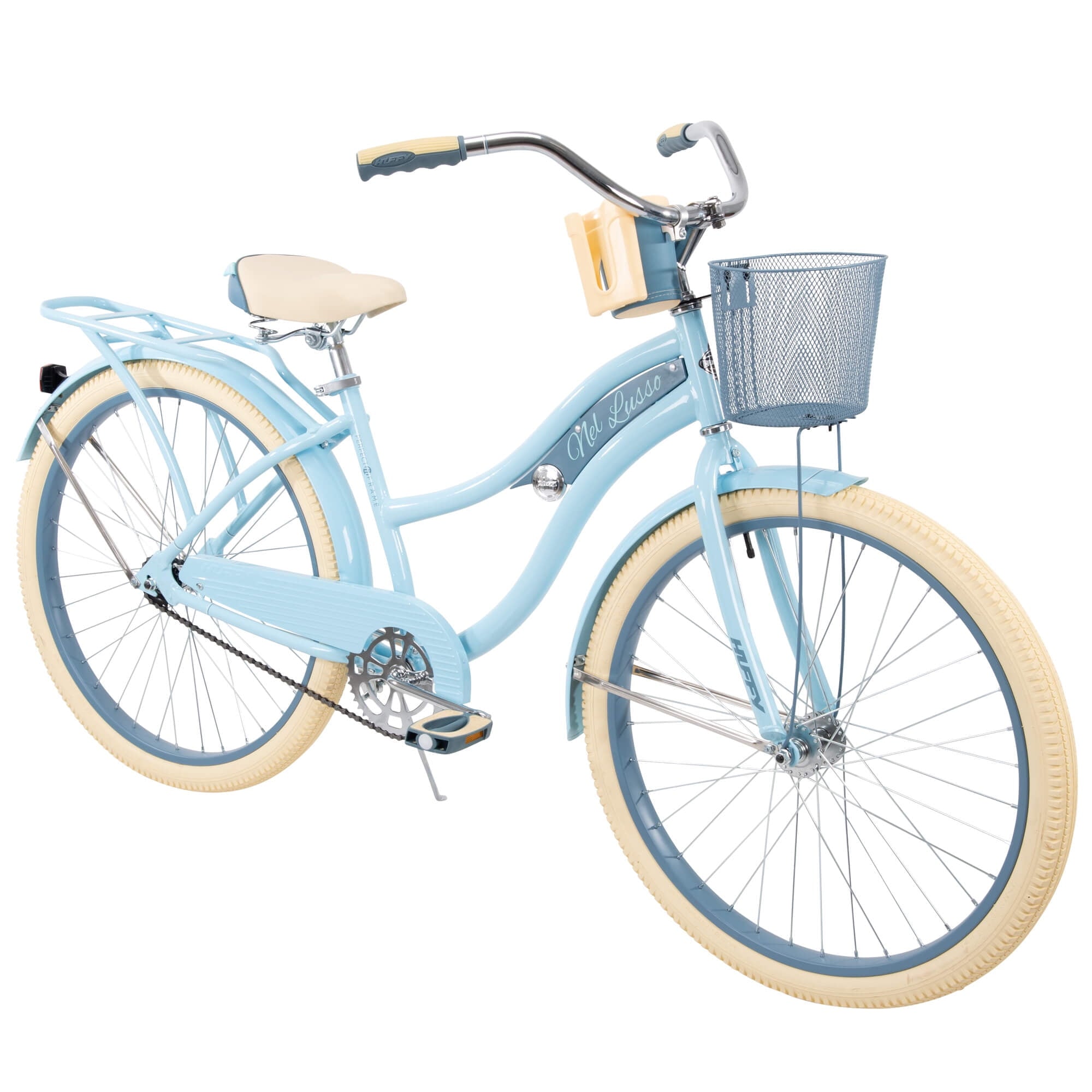 Nel Lusso Classic Cruiser Bike with Perfect Fit Frame. Women's. Light Blue. 26 Inch