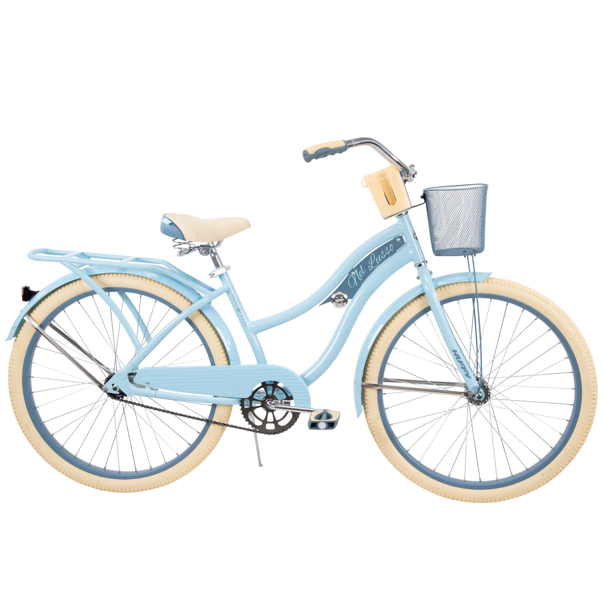 Nel Lusso Classic Cruiser Bike with Perfect Fit Frame. Women's. Light Blue. 26 Inch