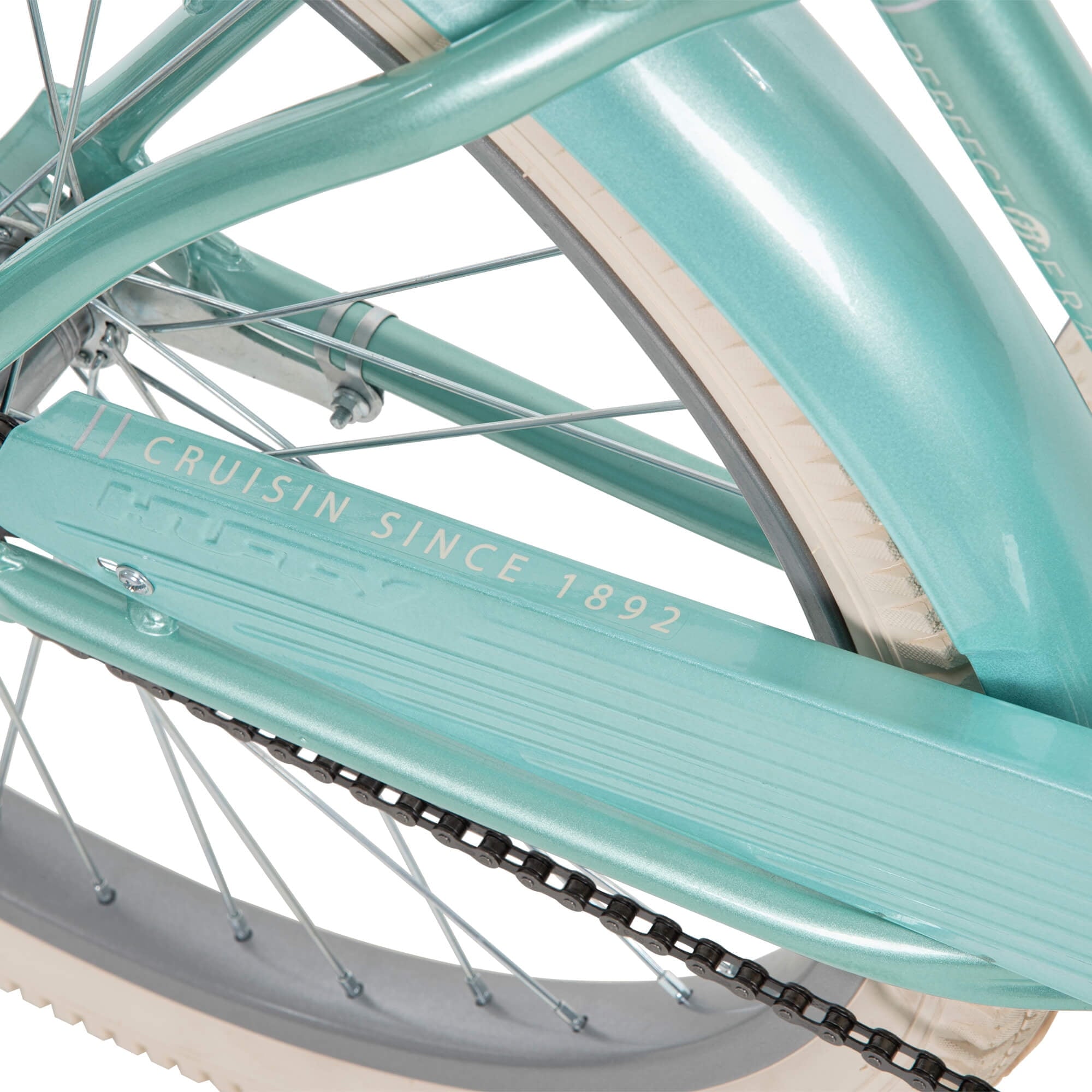 26 In. Nel Lusso Women's Classic Beach Cruiser Bike. Mint Green