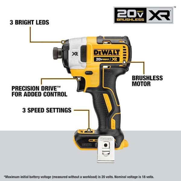 20V MAX Cordless Brushless 2 Tool Combo Kit with (2) 4.0Ah Batteries and Charger